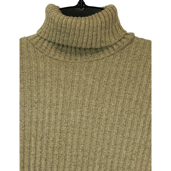 Stephanie Andrews Vintage 80s Turtleneck Gold Flake Size Small - Picture 2 of 4